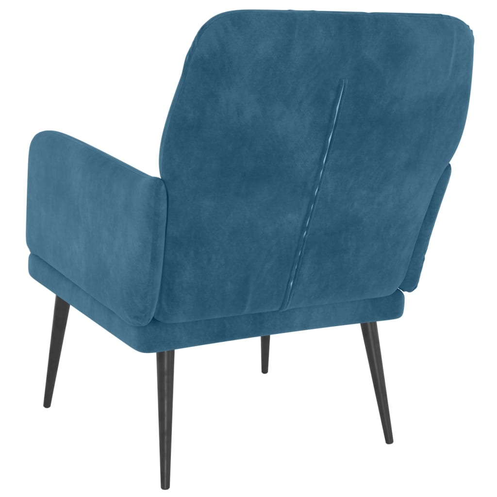 Fauteuil 62X79X79 Cm Fluweel Blauw