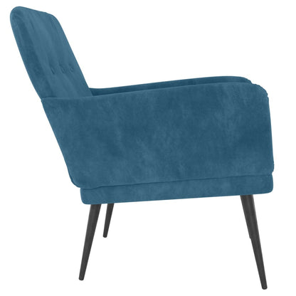 Fauteuil 62X79X79 Cm Fluweel Blauw