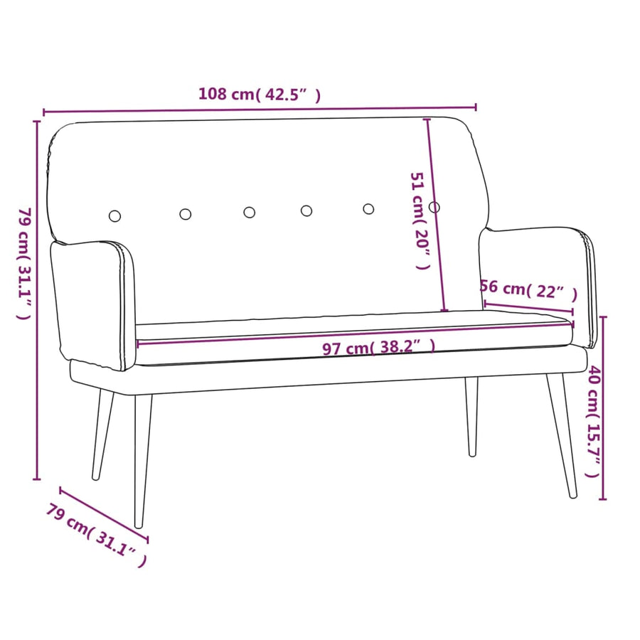Bankje 108X79X79 Cm Fluweel Donkergrijs