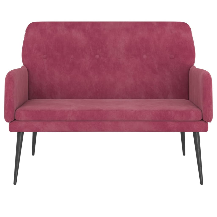 Bankje 108X79X79 Cm Fluweel Wijnrood