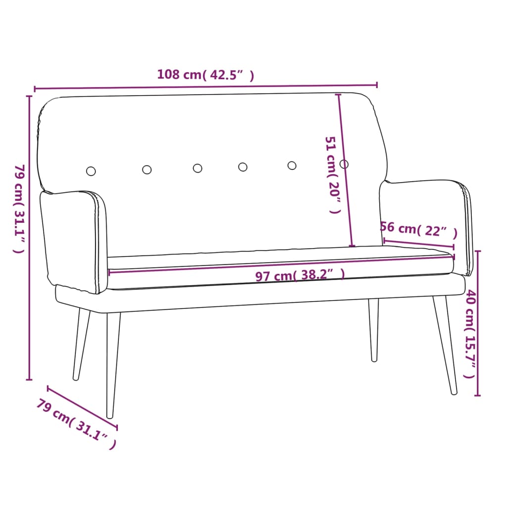 Bankje 108X79X79 Cm Fluweel Geel