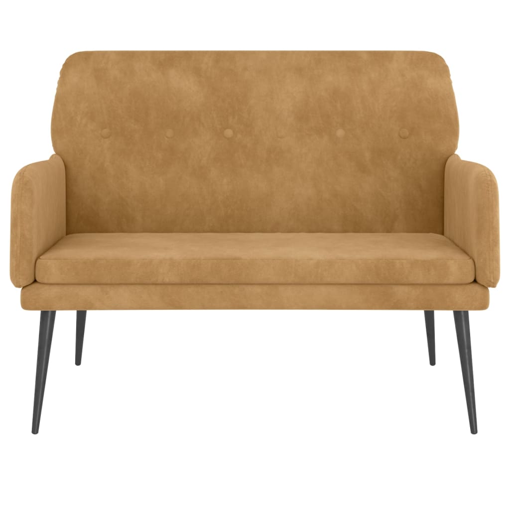 Bankje 108x79x79 cm fluweel bruin