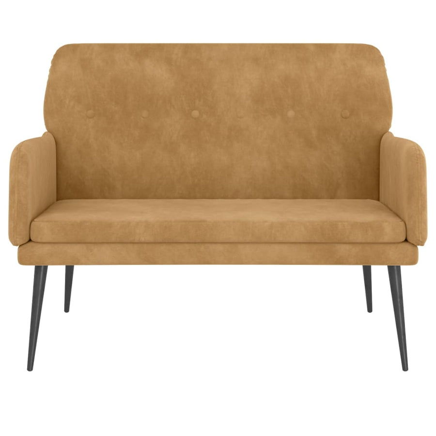 Bankje 108x79x79 cm fluweel bruin