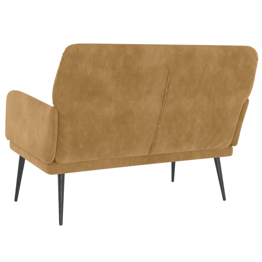 Bankje 108x79x79 cm fluweel bruin