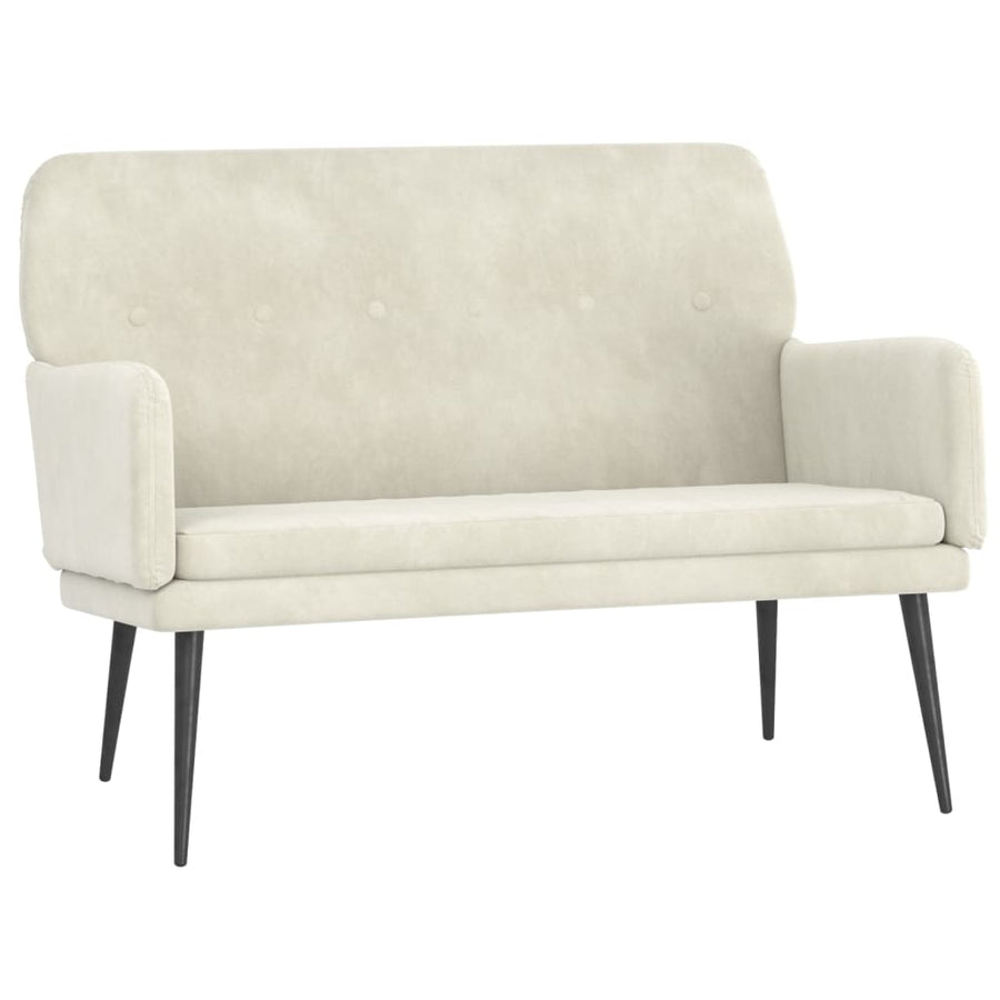 Bankje 108X79X79 Cm Fluweel Crèmekleurig