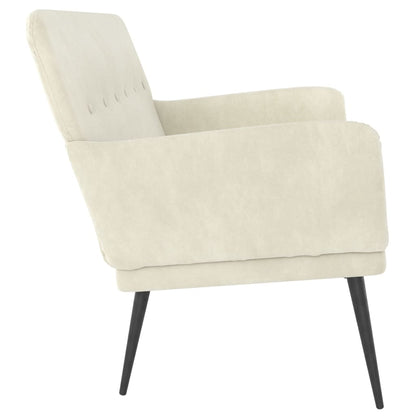 Bankje 108X79X79 Cm Fluweel Crèmekleurig