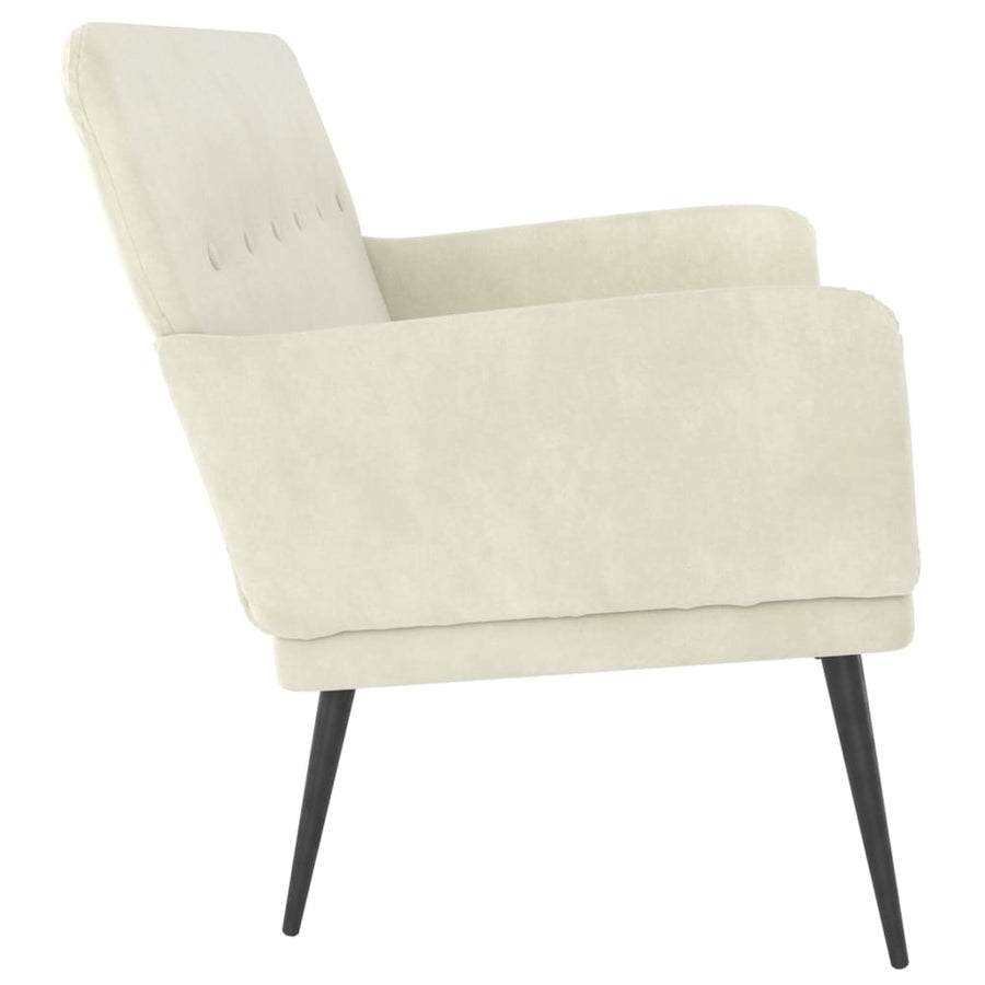 Bankje 108X79X79 Cm Fluweel Crèmekleurig