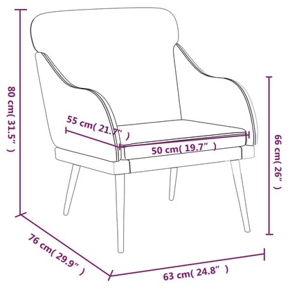 Fauteuil 63x76x80 cm kunstleer crèmekleurig