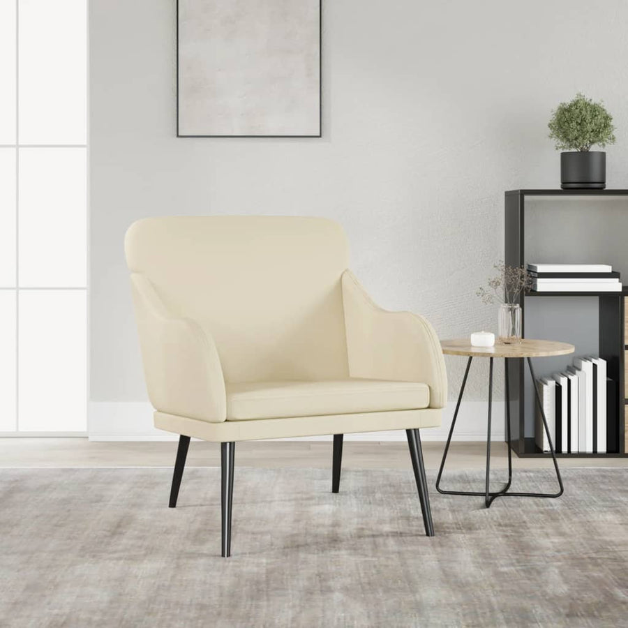 Fauteuil 63x76x80 cm kunstleer crèmekleurig