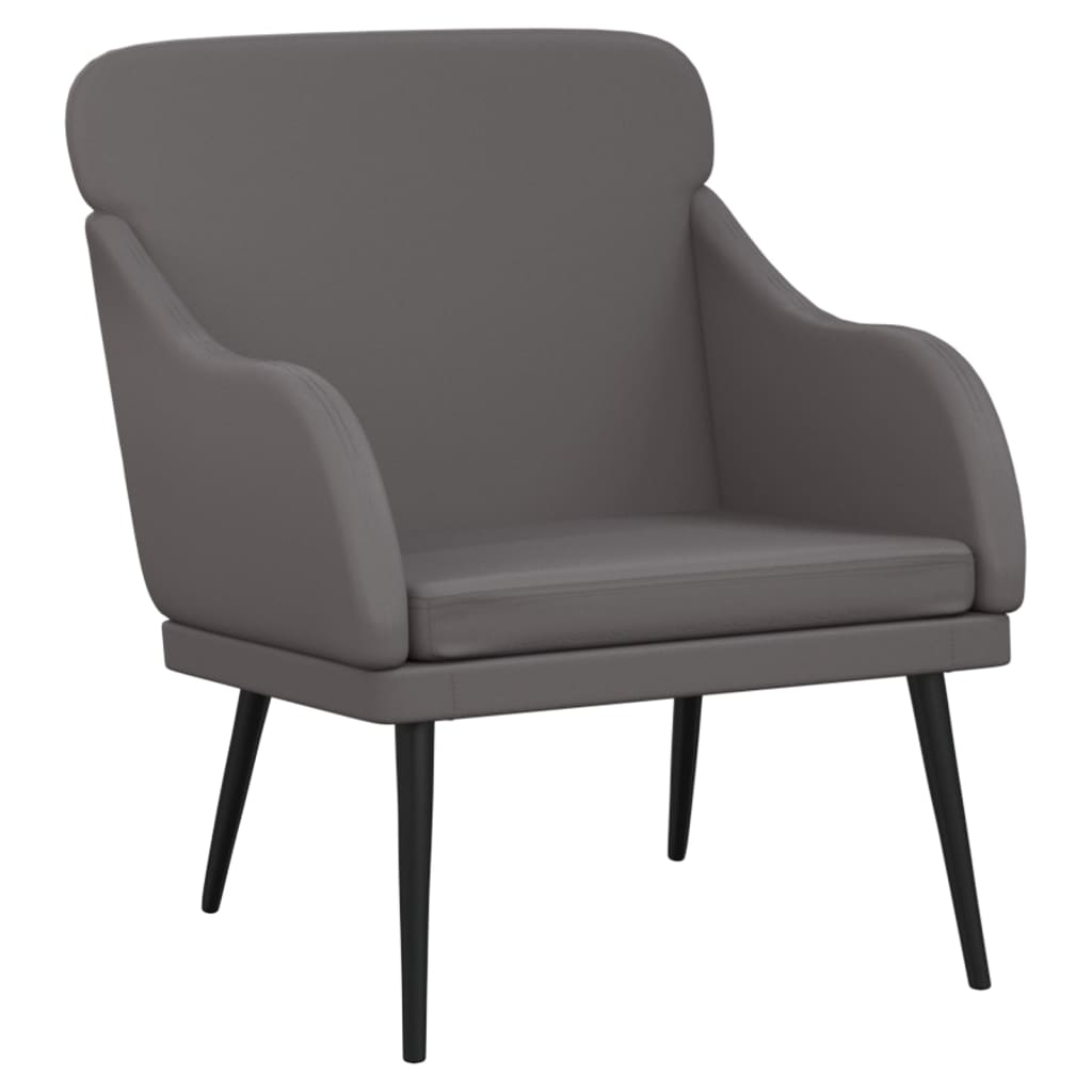 Fauteuil 63x76x80 cm kunstleer grijs
