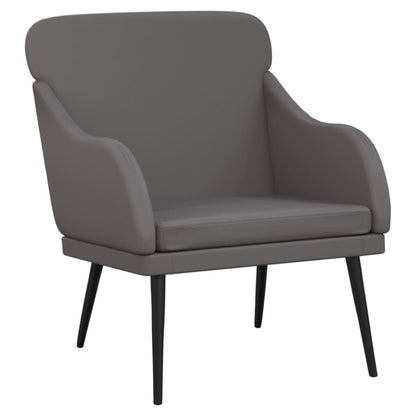Fauteuil 63x76x80 cm kunstleer grijs