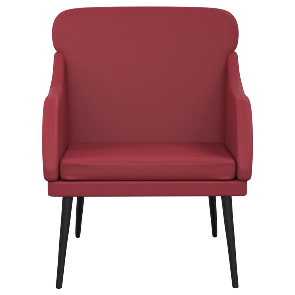 Fauteuil 63x76x80 cm kunstleer wijnrood