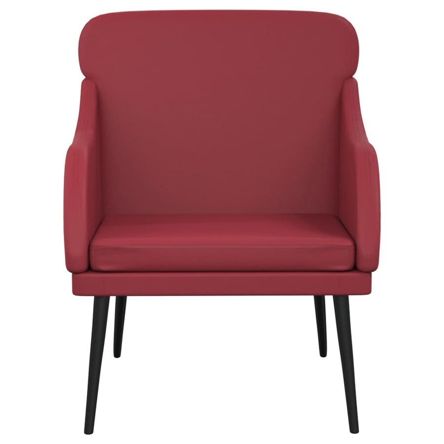Fauteuil 63x76x80 cm kunstleer wijnrood