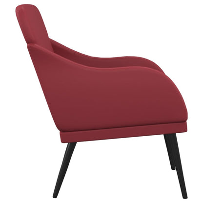 Fauteuil 63x76x80 cm kunstleer wijnrood