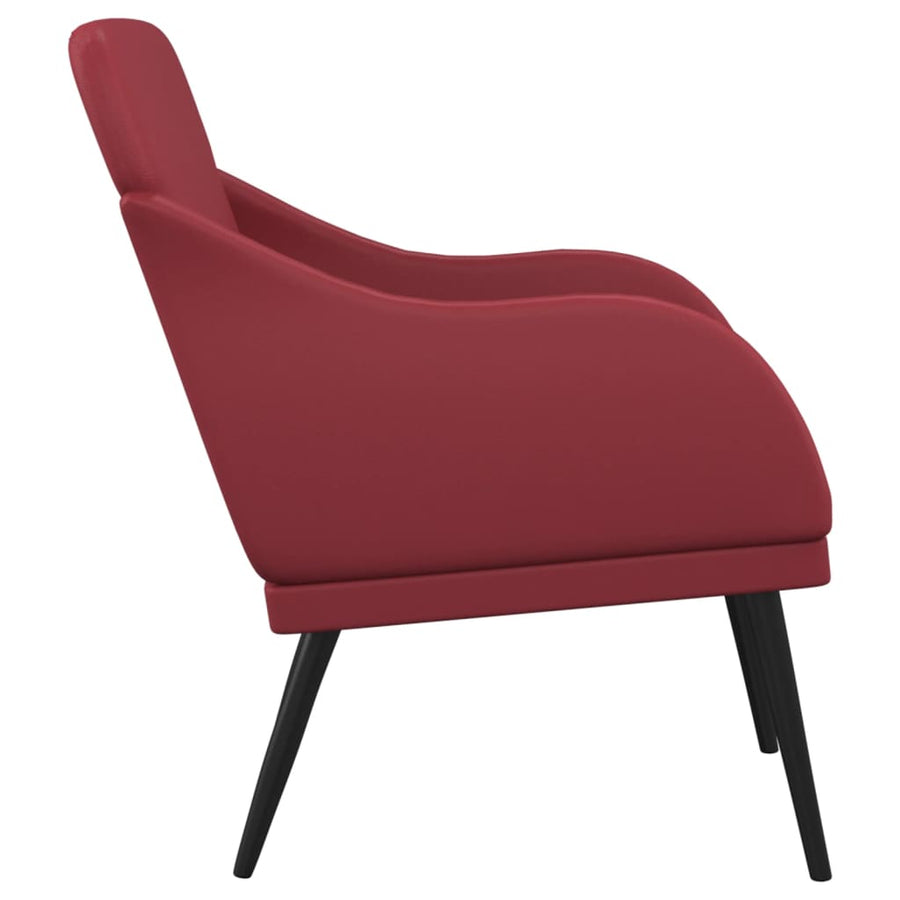 Fauteuil 63x76x80 cm kunstleer wijnrood