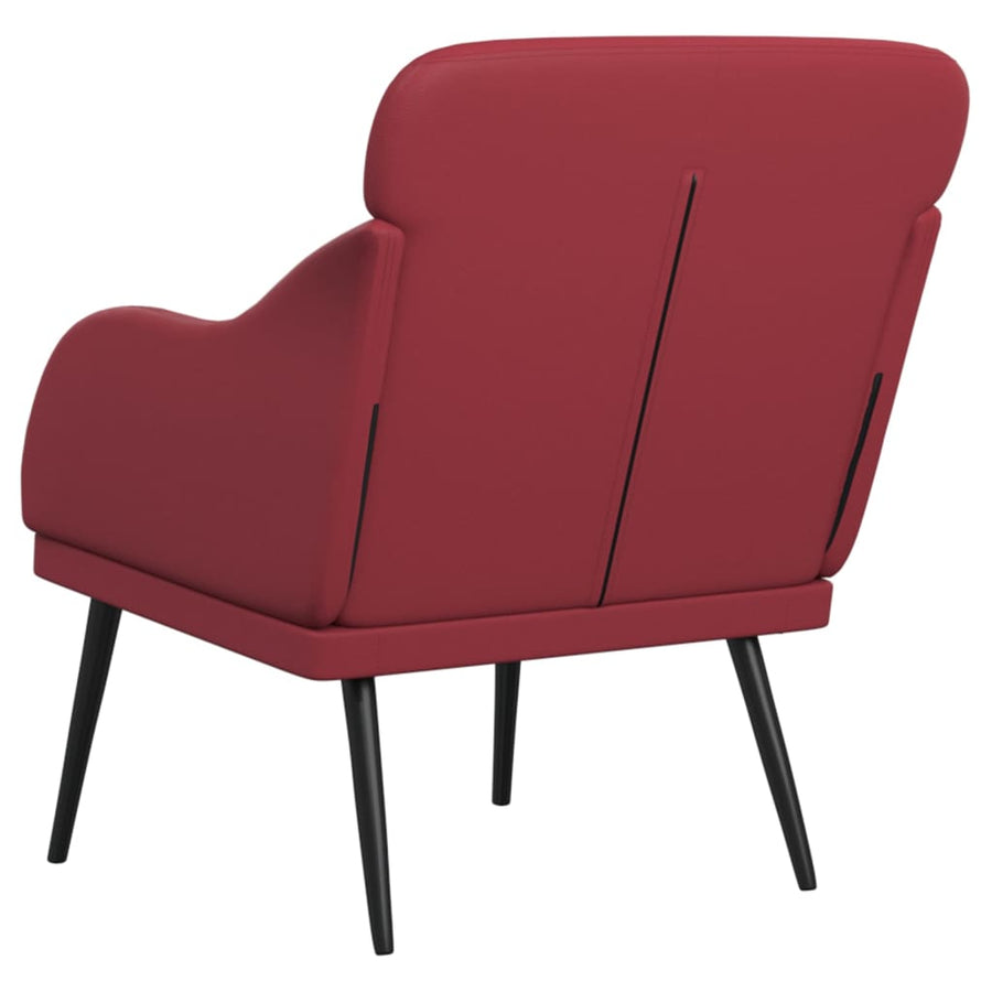 Fauteuil 63x76x80 cm kunstleer wijnrood