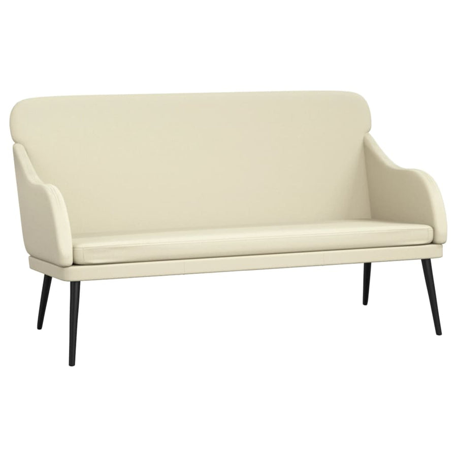 Bankje 110x76x80 cm kunstleer crèmekleurig