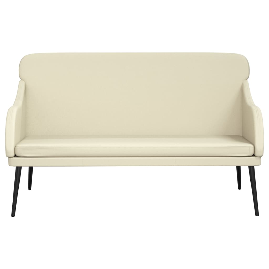 Bankje 110x76x80 cm kunstleer crèmekleurig