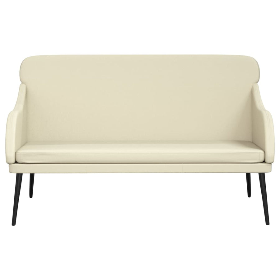 Bankje 110x76x80 cm kunstleer crèmekleurig