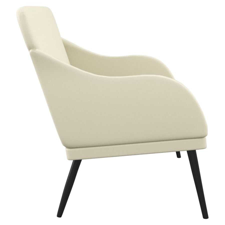 Bankje 110x76x80 cm kunstleer crèmekleurig