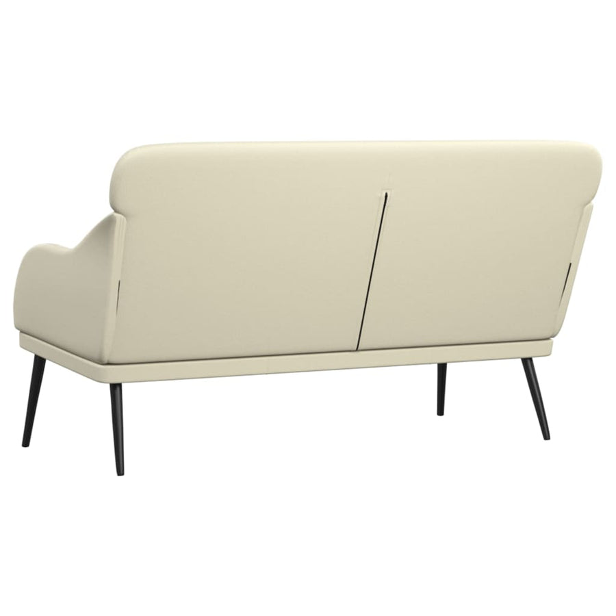 Bankje 110x76x80 cm kunstleer crèmekleurig