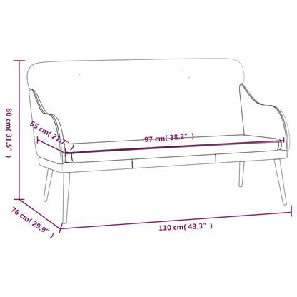 Bankje 110x76x80 cm kunstleer crèmekleurig