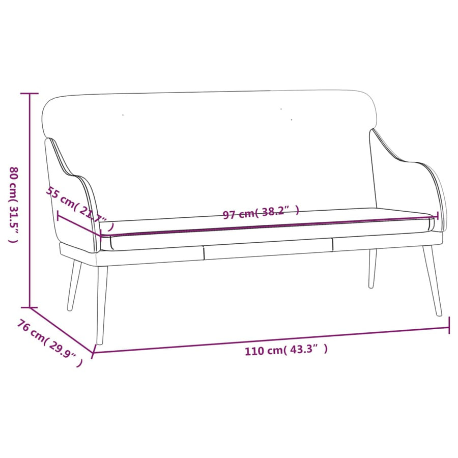 Bankje 110x76x80 cm kunstleer grijs