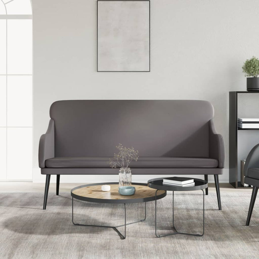 Bankje 110x76x80 cm kunstleer grijs