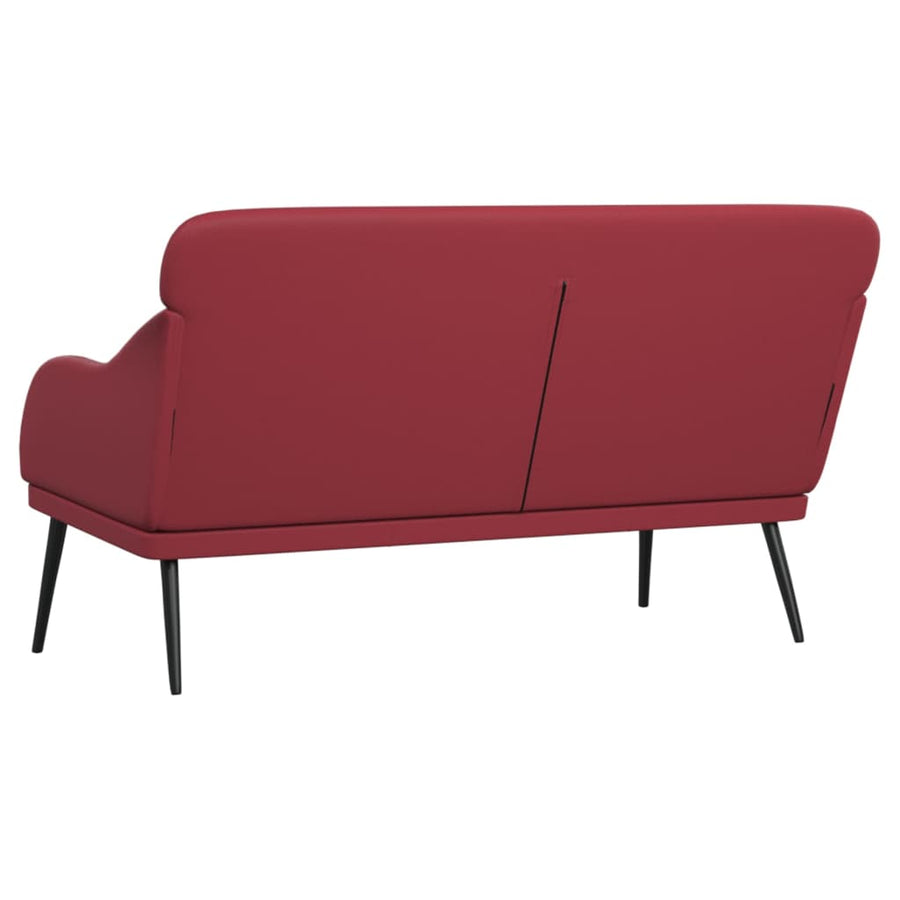 Bankje 110x76x80 cm kunstleer wijnrood