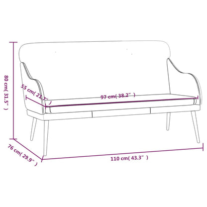 Bankje 110x76x80 cm kunstleer wijnrood