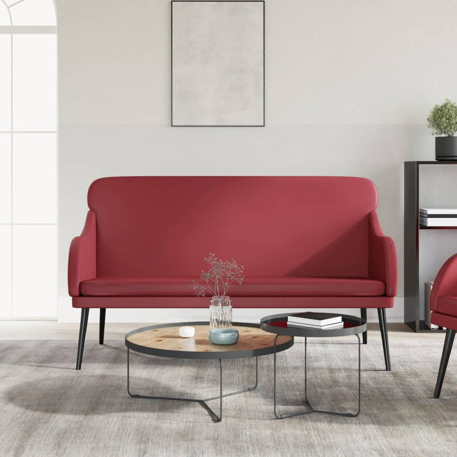 Bankje 110x76x80 cm kunstleer wijnrood