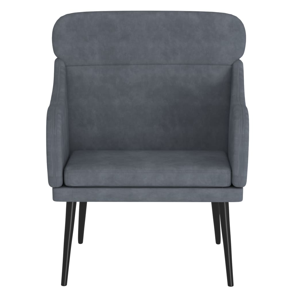 Fauteuil 63X76X80 Cm Fluweel Donkergrijs 1