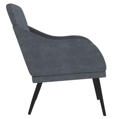 Fauteuil 63X76X80 Cm Fluweel Donkergrijs 1