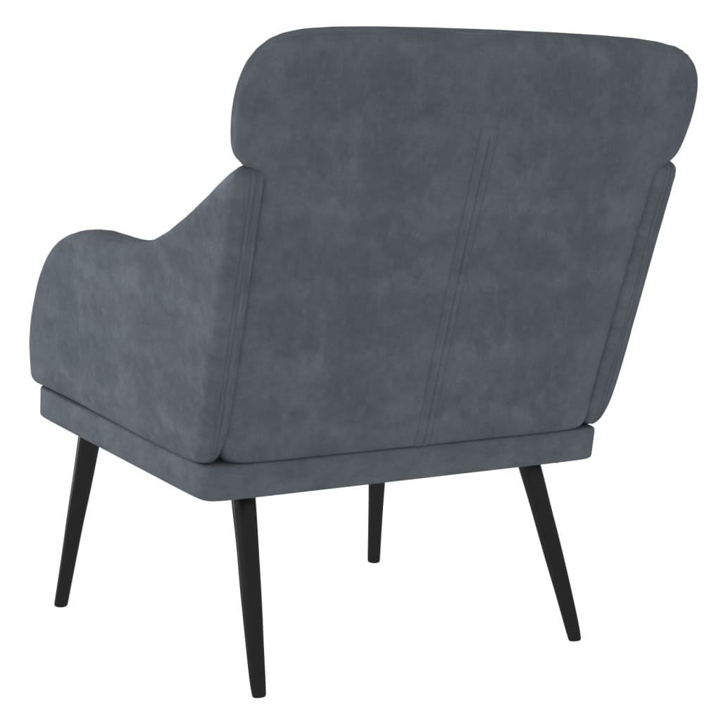 Fauteuil 63X76X80 Cm Fluweel Donkergrijs 1
