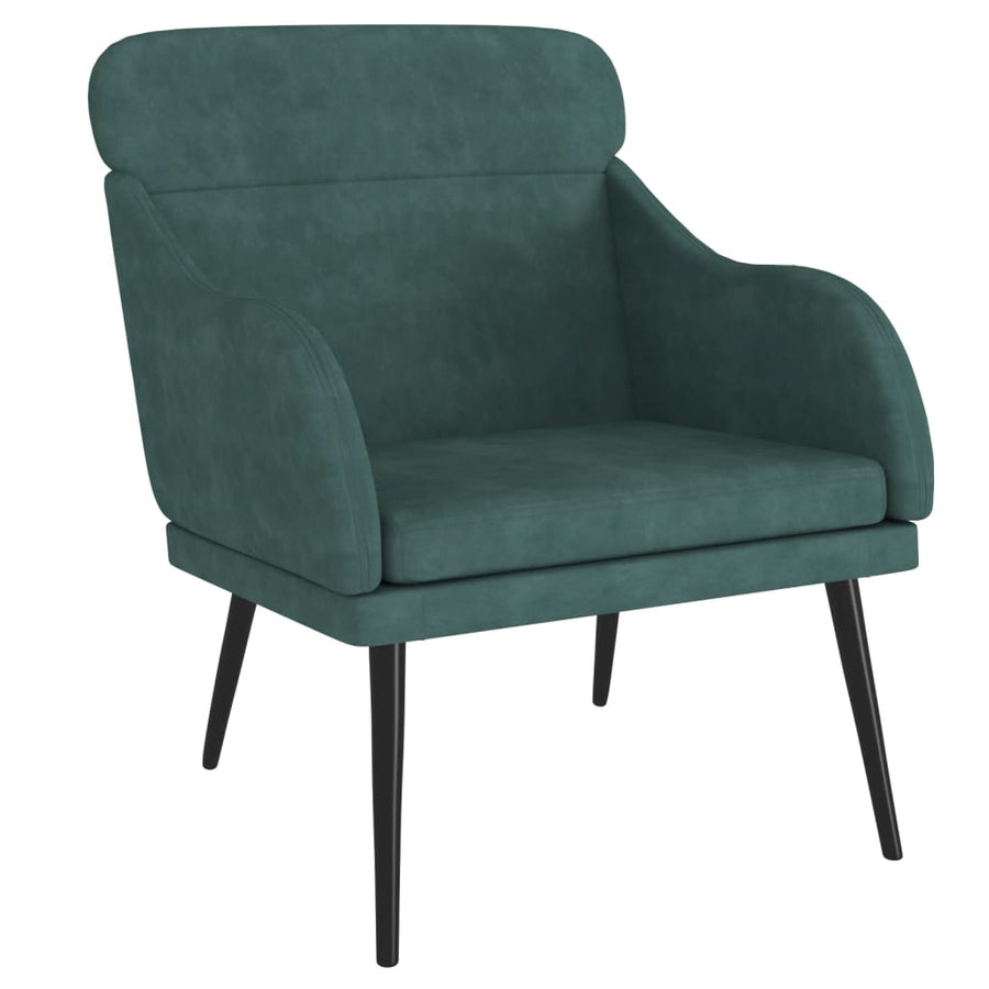 Fauteuil 63X76X80 Cm Fluweel Donkergroen