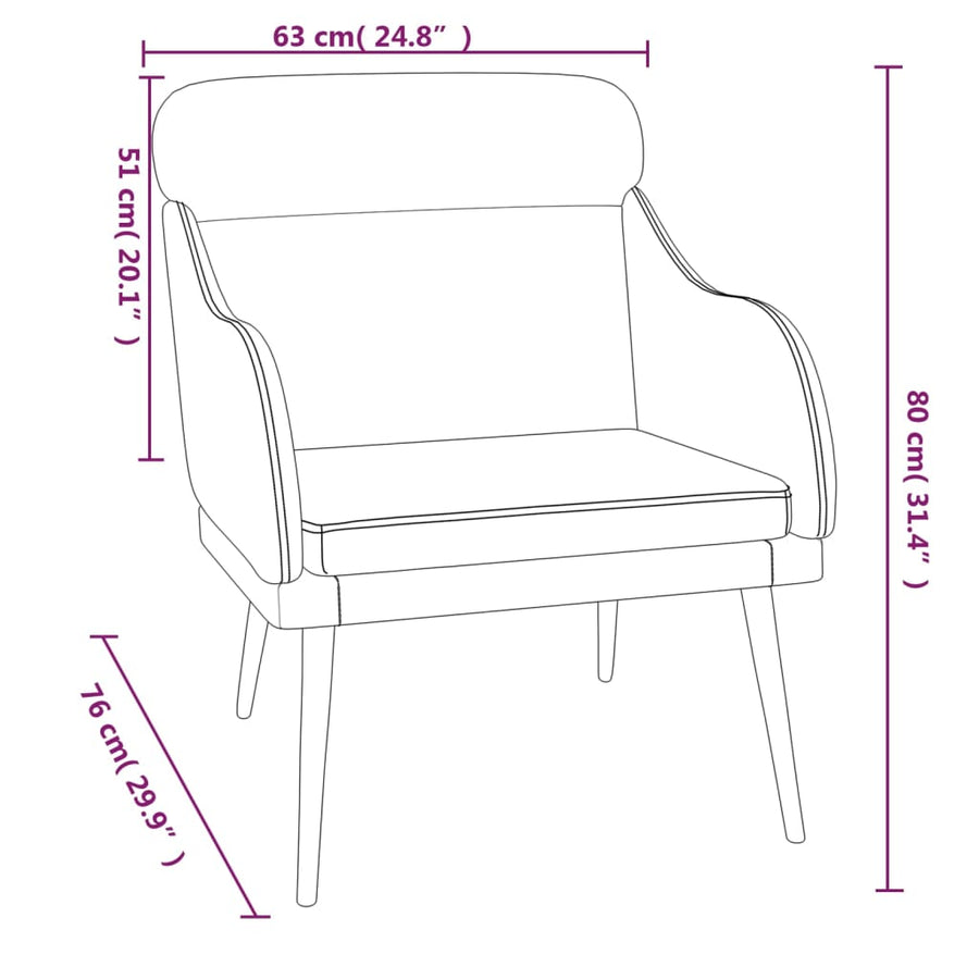 Fauteuil 63X76X80 Cm Fluweel Donkergroen