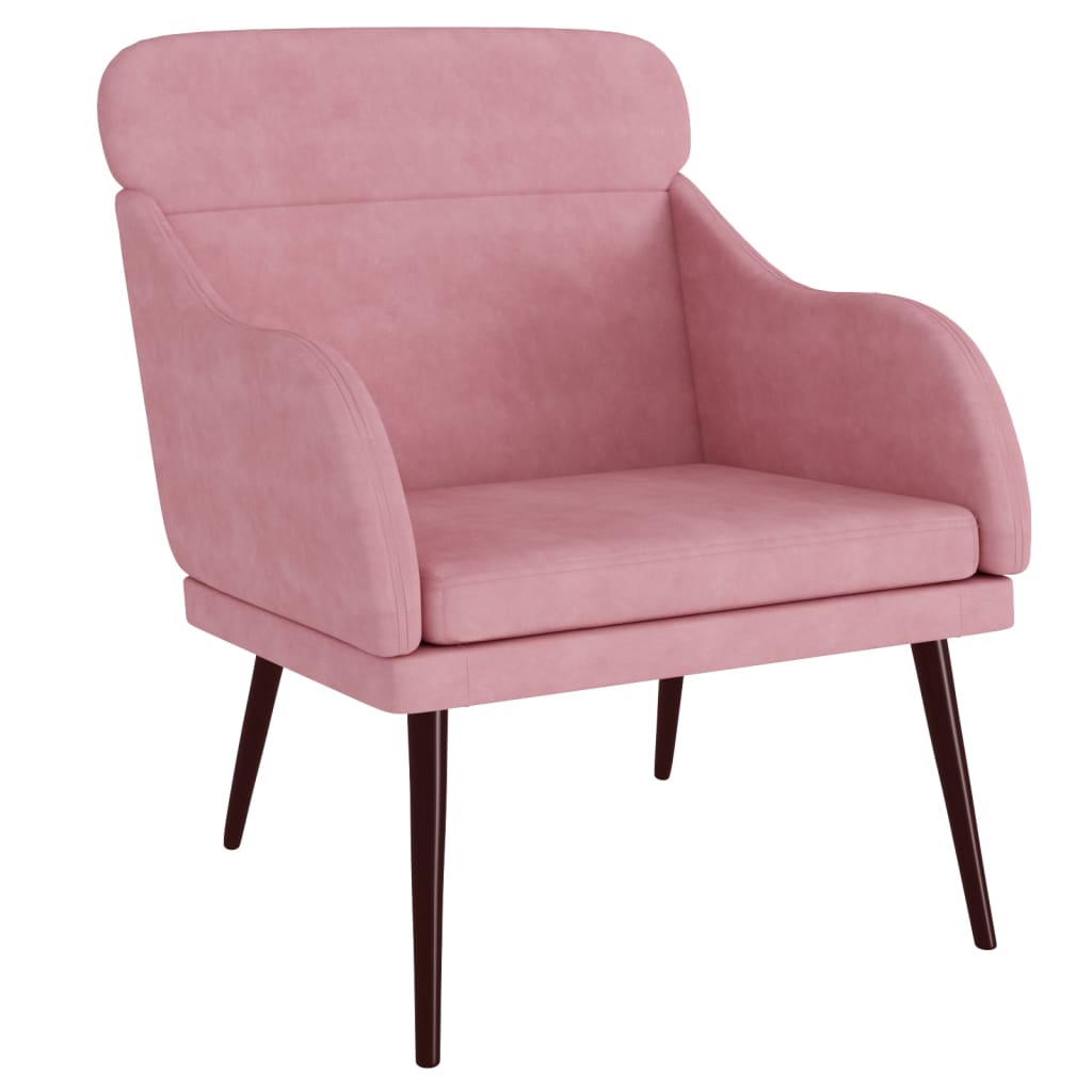 Fauteuil 63X76X80 Cm Fluweel Roze
