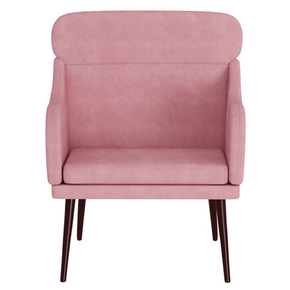 Fauteuil 63X76X80 Cm Fluweel Roze