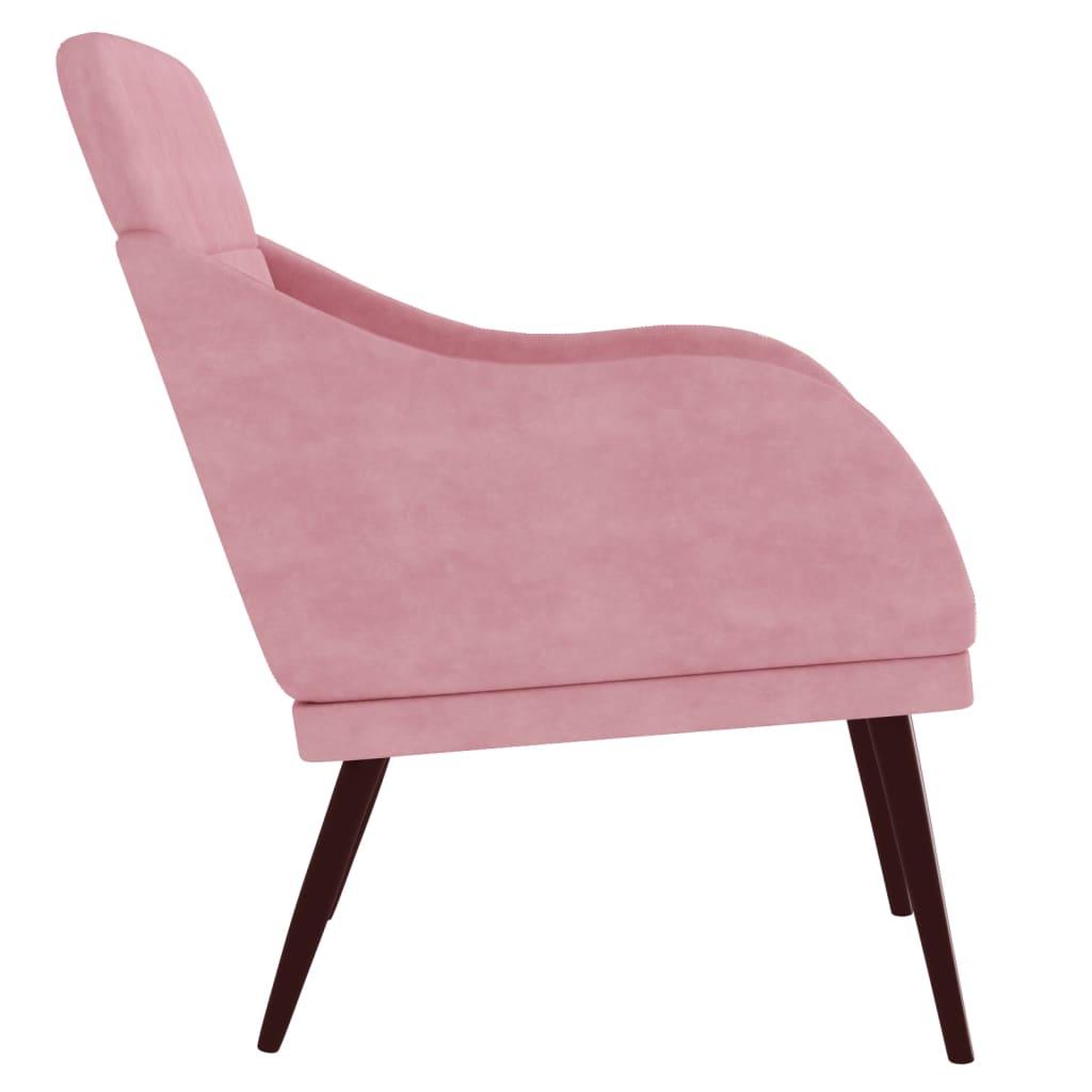 Fauteuil 63X76X80 Cm Fluweel Roze