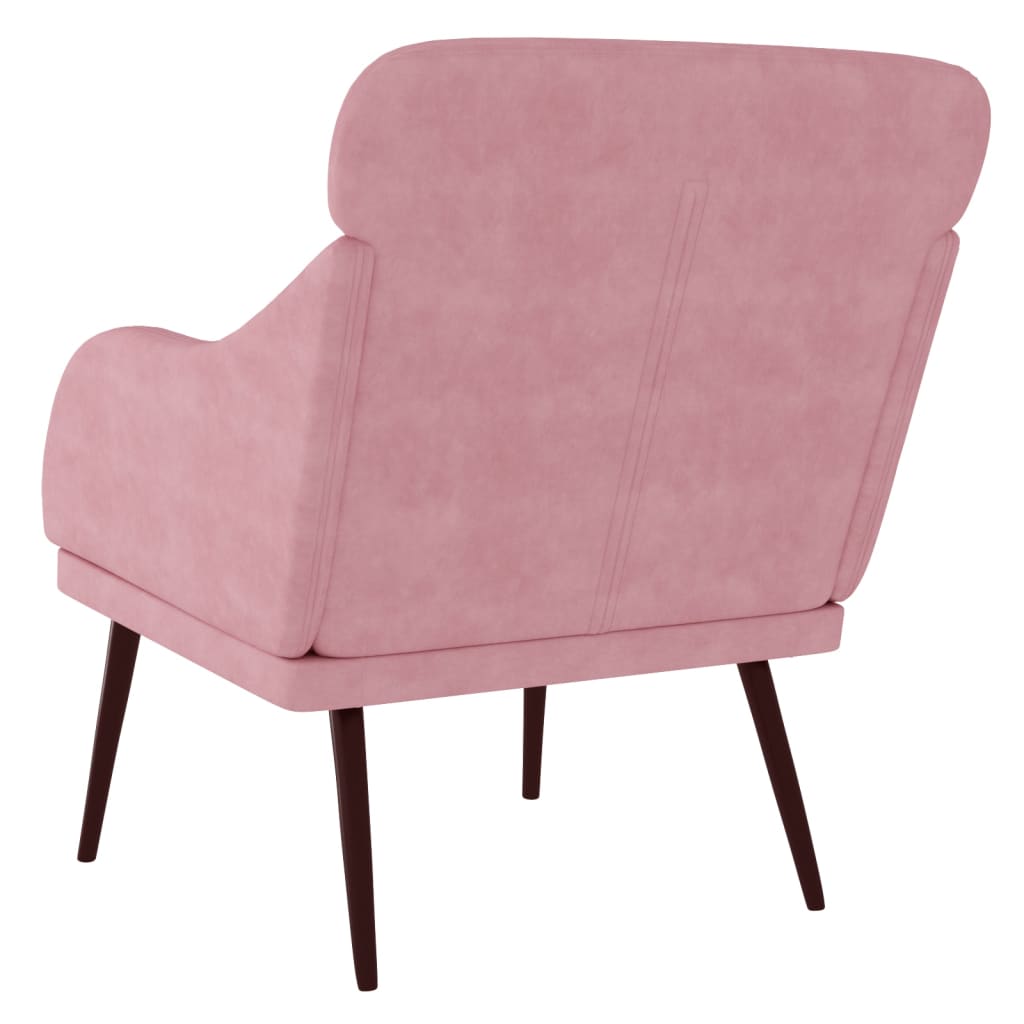 Fauteuil 63X76X80 Cm Fluweel Roze
