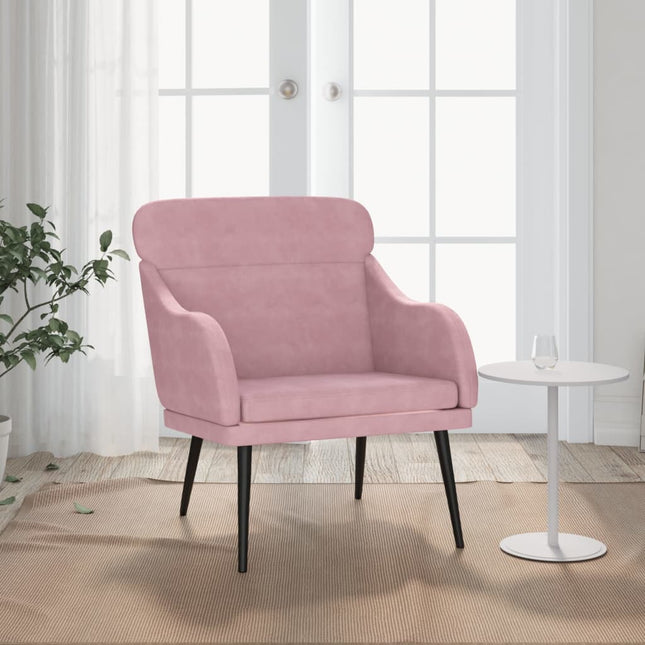 Fauteuil 63X76X80 Cm Fluweel Roze