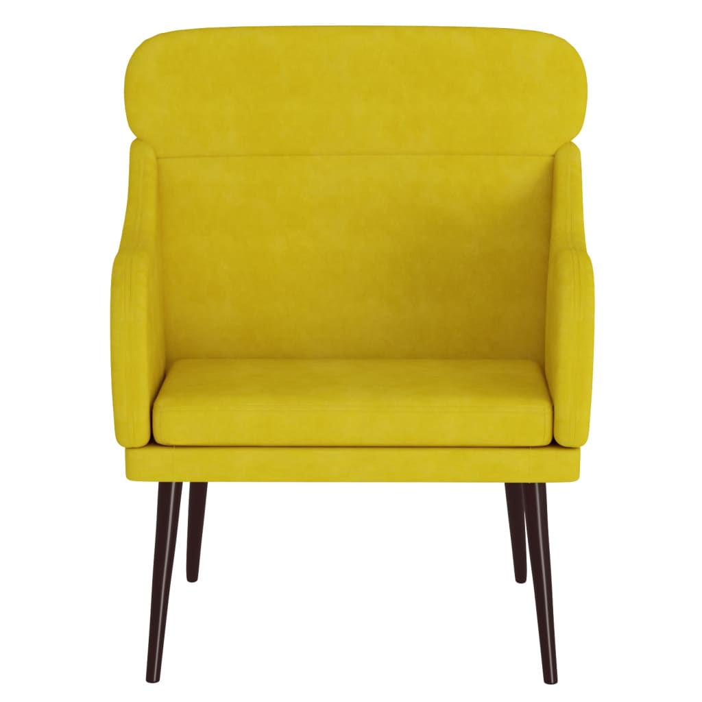 Fauteuil 63X76X80 Cm Fluweel Geel