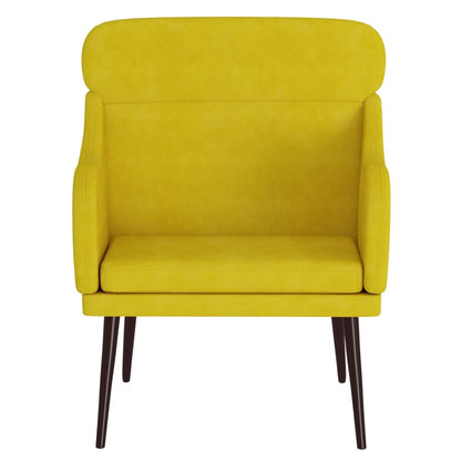 Fauteuil 63X76X80 Cm Fluweel Geel