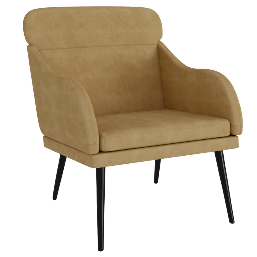 Fauteuil 63X76X80 Cm Fluweel Bruin