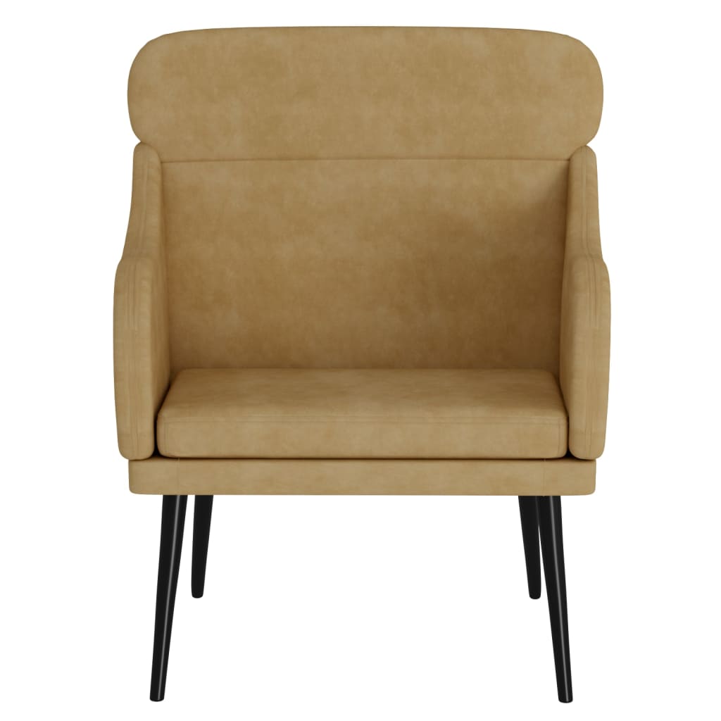 Fauteuil 63X76X80 Cm Fluweel Bruin