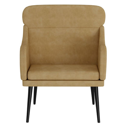 Fauteuil 63X76X80 Cm Fluweel Bruin