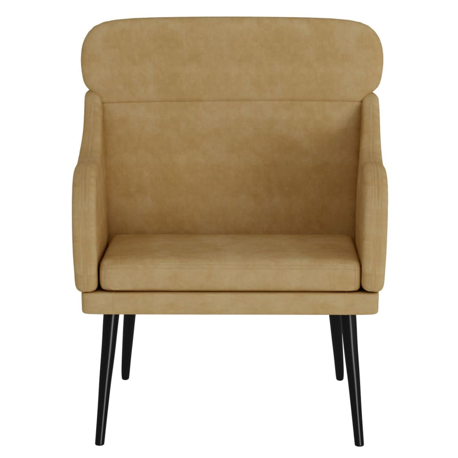 Fauteuil 63X76X80 Cm Fluweel Bruin