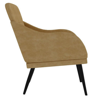 Fauteuil 63X76X80 Cm Fluweel Bruin
