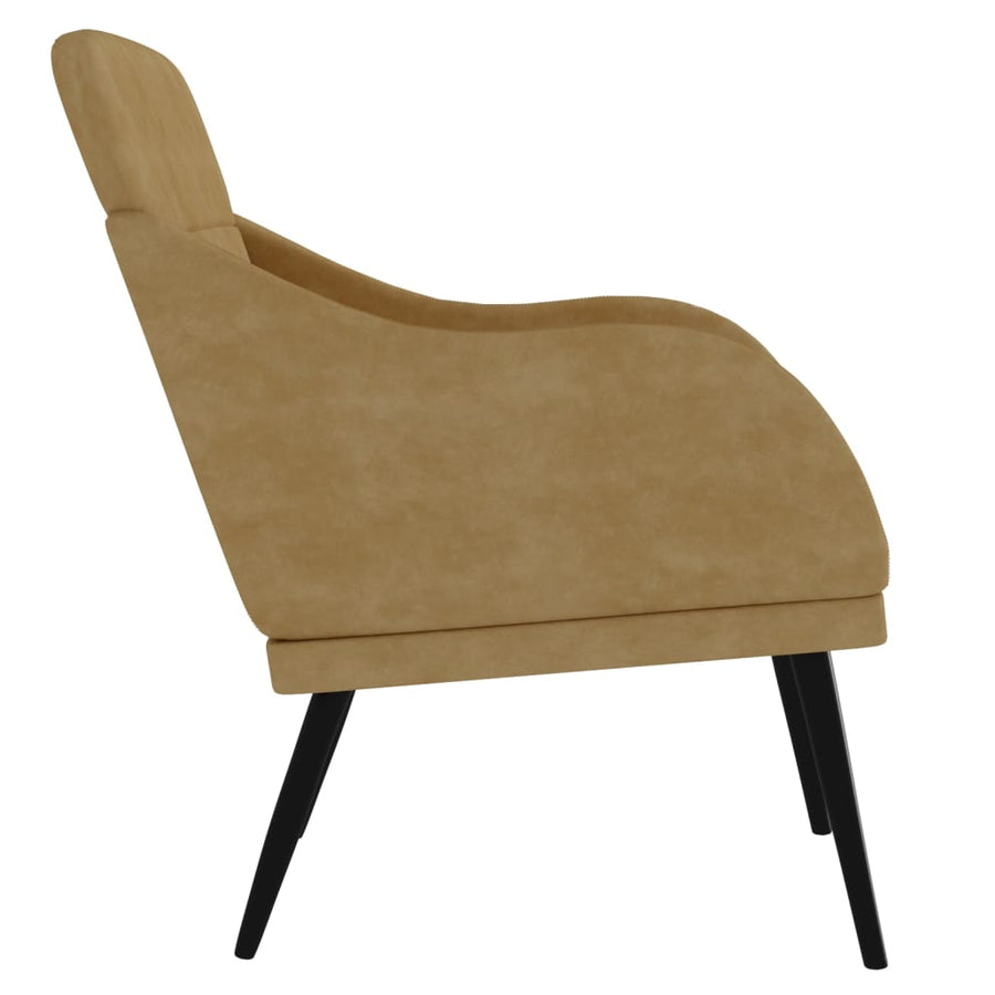 Fauteuil 63X76X80 Cm Fluweel Bruin