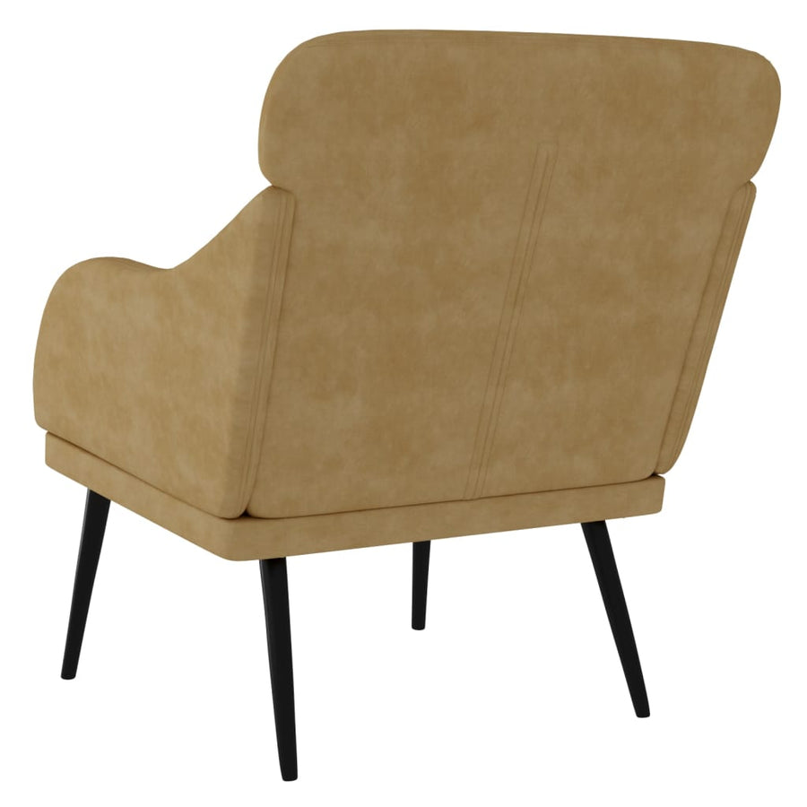 Fauteuil 63X76X80 Cm Fluweel Bruin